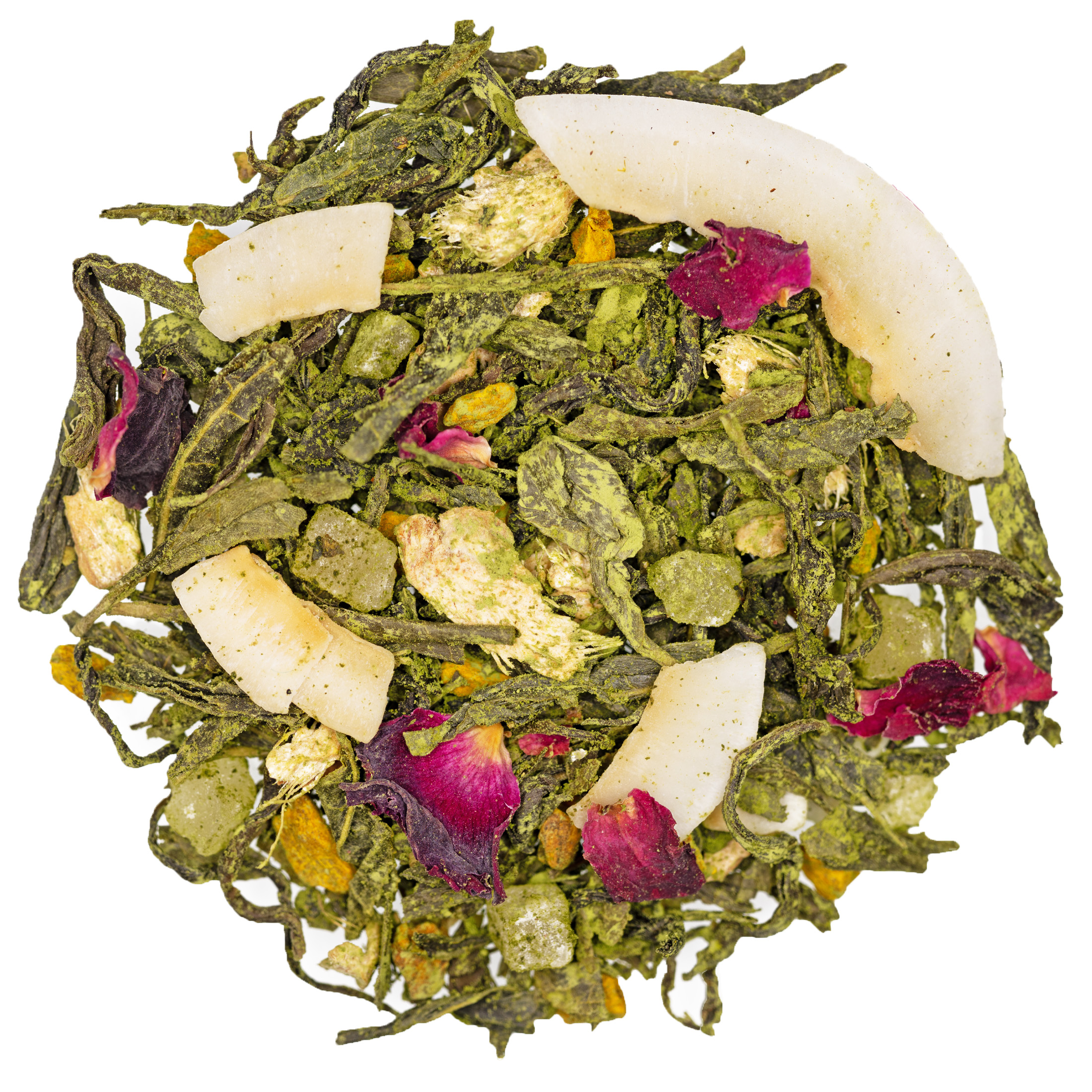 Matcha Curkuma Colada natürlich, Grüner Tee