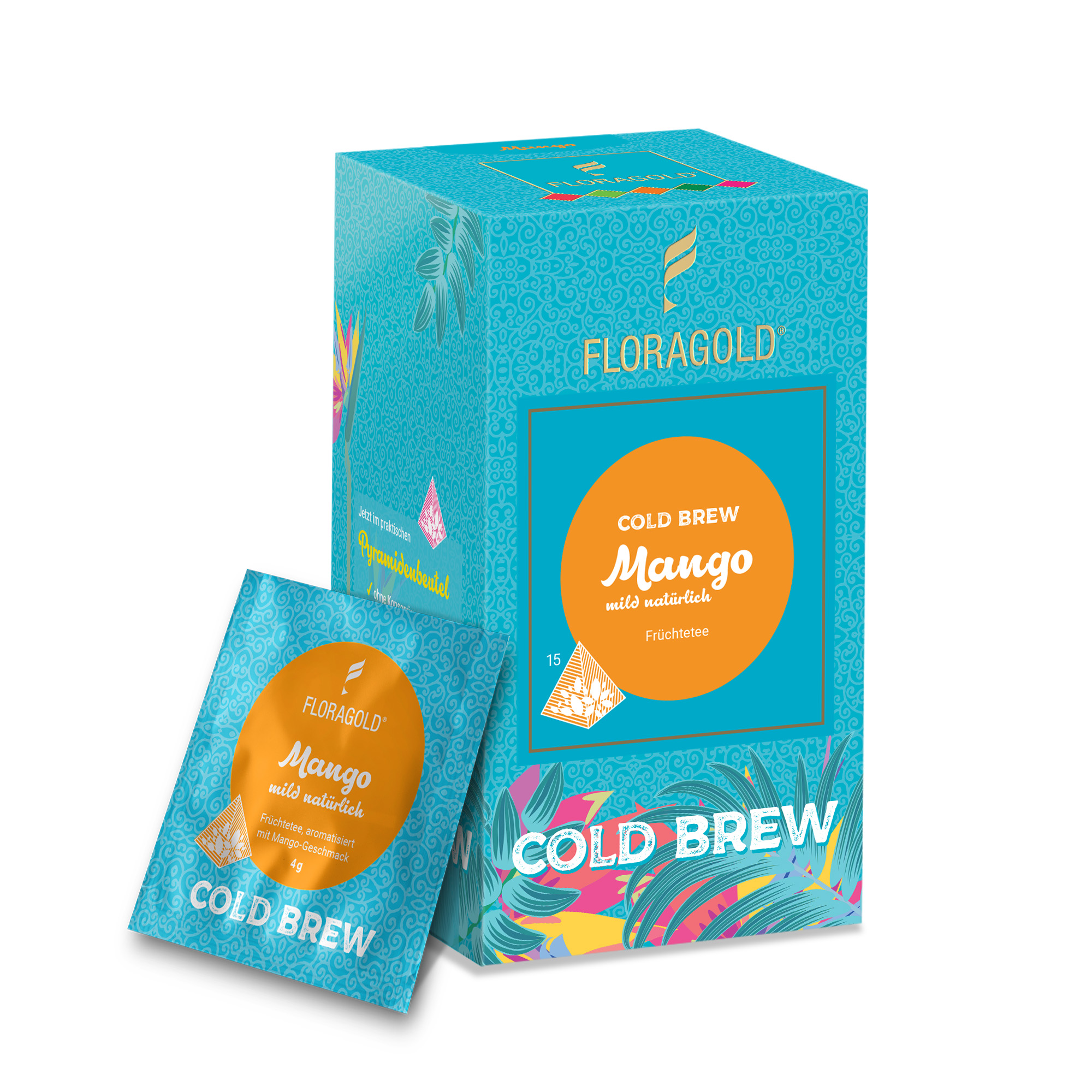 Cold Brew Mango mild natürlich. Pyramidenbeutel