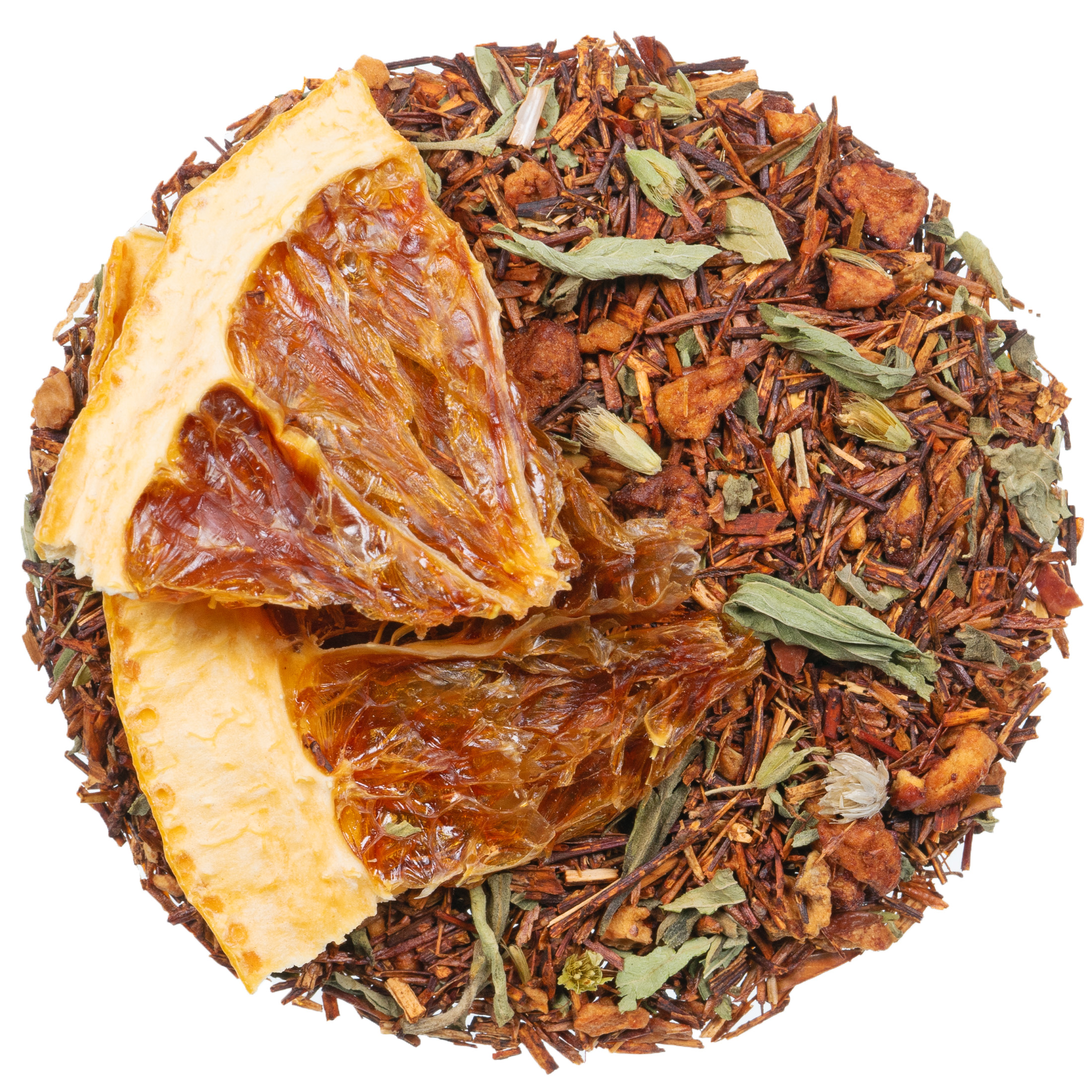 Grapefruit mit Vitamin C, natürlich. Rooibos-Kräutertee
